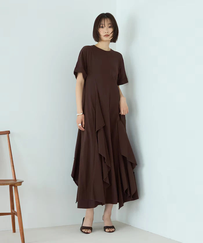 Organic Cotton Draped Flare Dress