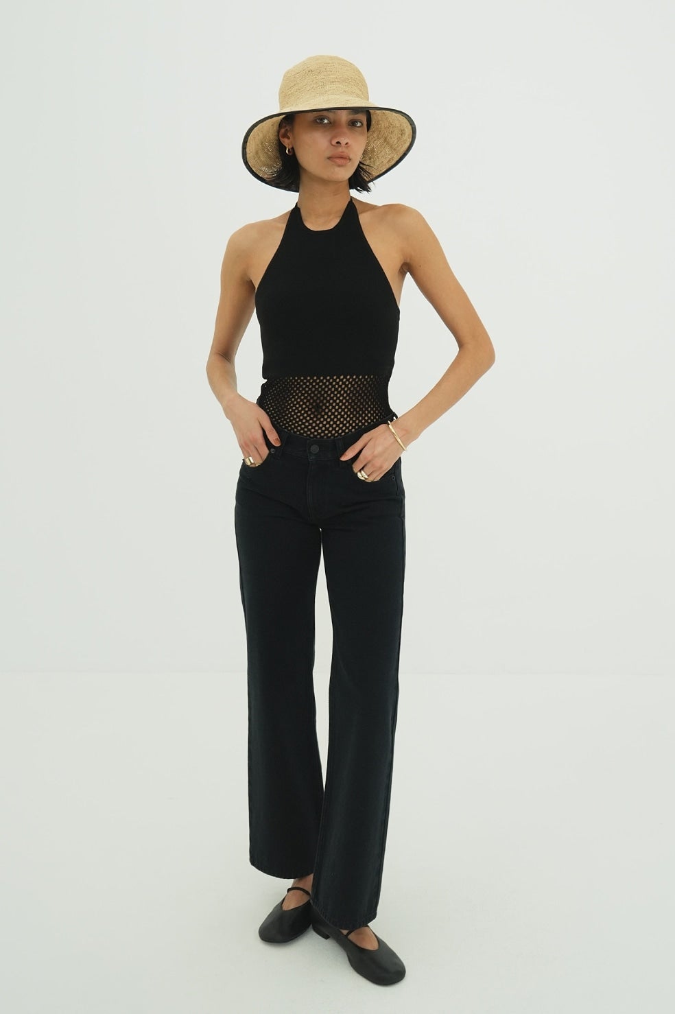 GEOMETRIC HOLE KNIT TOPS