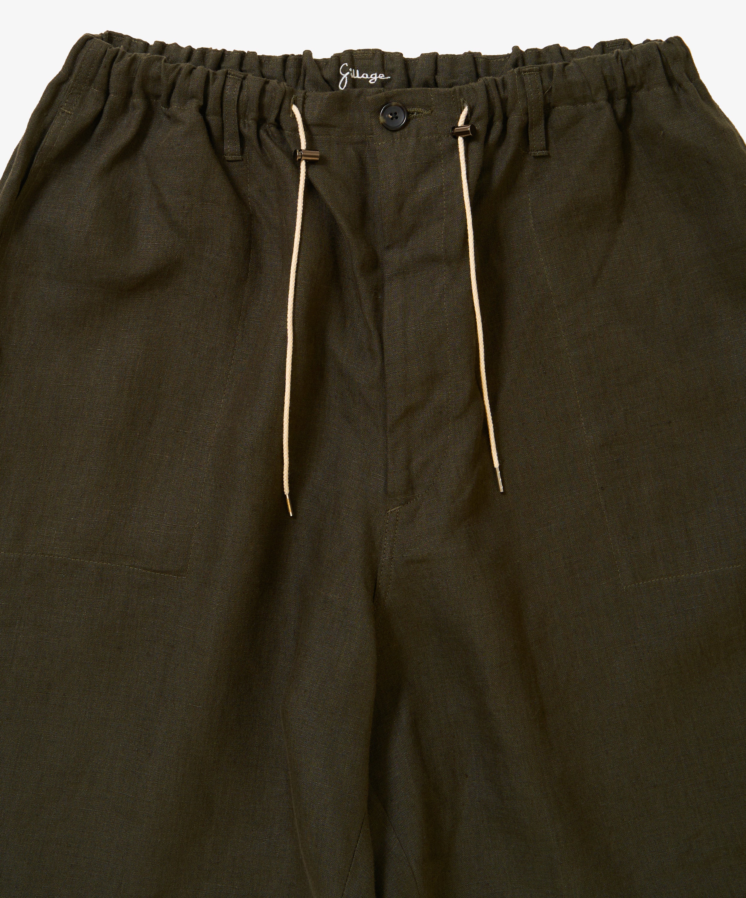 circular fatigue short pants linen deep forest