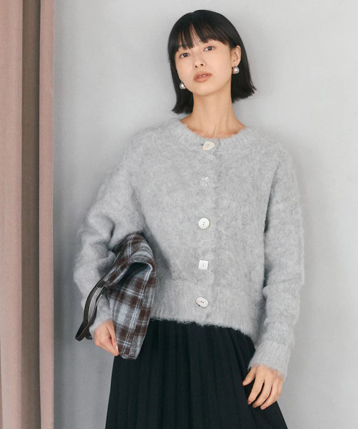 Variation Button Shaggy Knit Cardigan