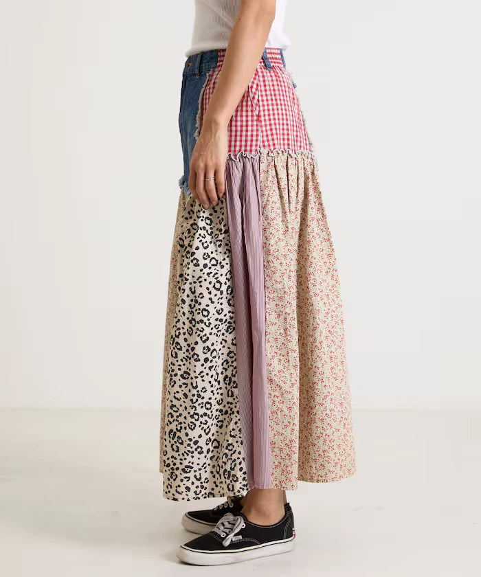 Flower & Check Docking Skirt