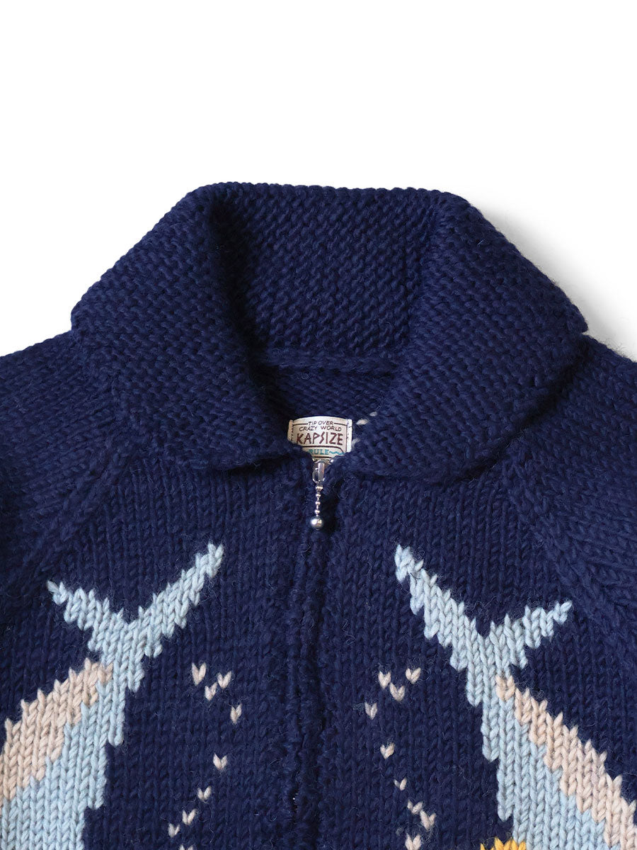 Hand Knit PECKISH TROUT ZIP Bolero