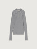 SUPER FINE WOOL HIGH GAUGE RIB KNIT POLO