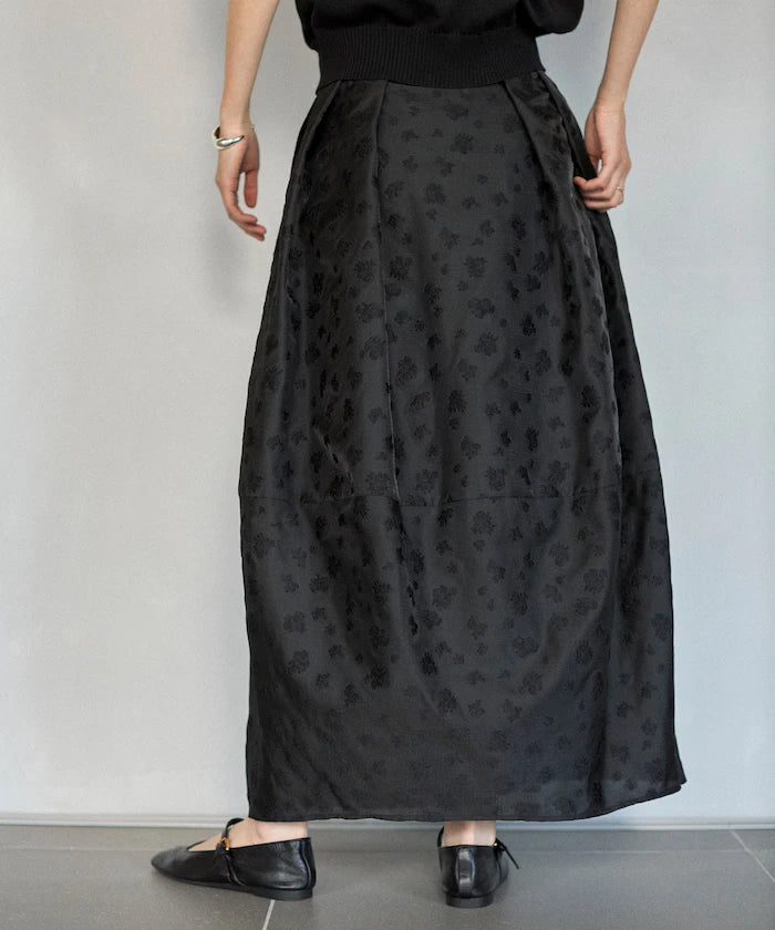 Flower Sheer Jacquard Cocoon Skirt