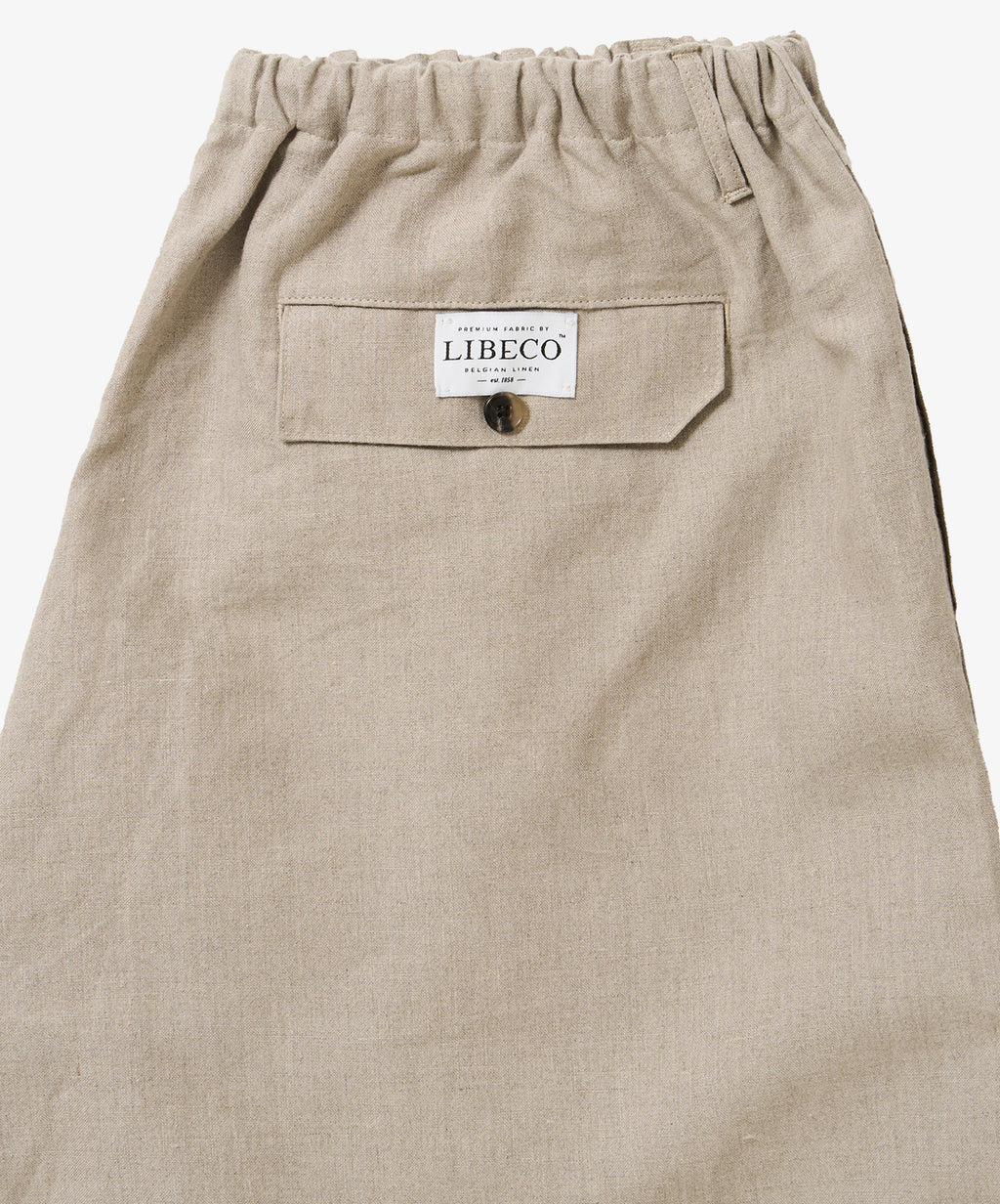 circular fatigue short pants linen ivory