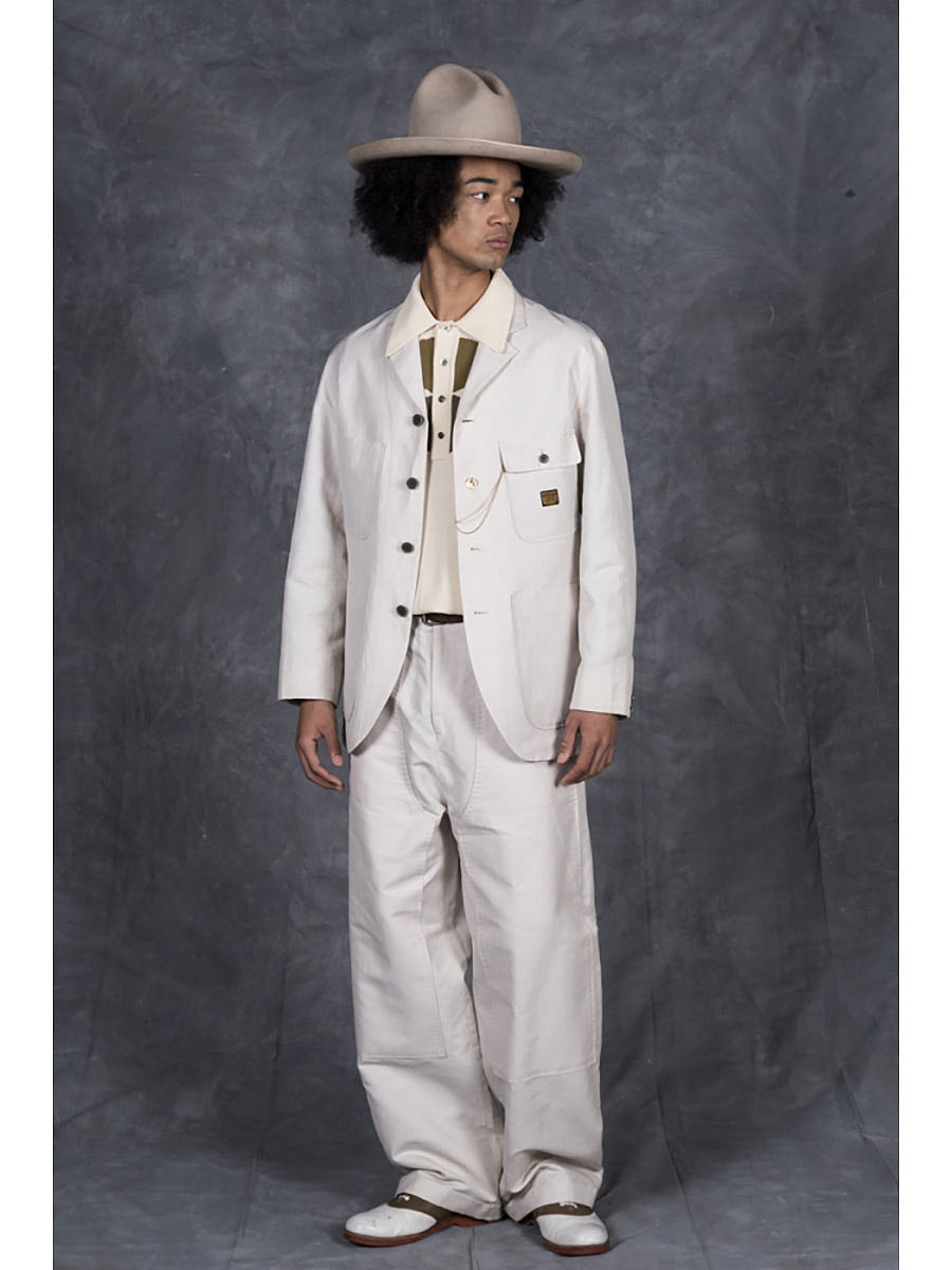Cotton Linen Herringbone Lumber Suit Pants