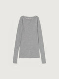 SUPER HIGH GAUGE SHEER RIB WIDE-NECK L/S TEE
