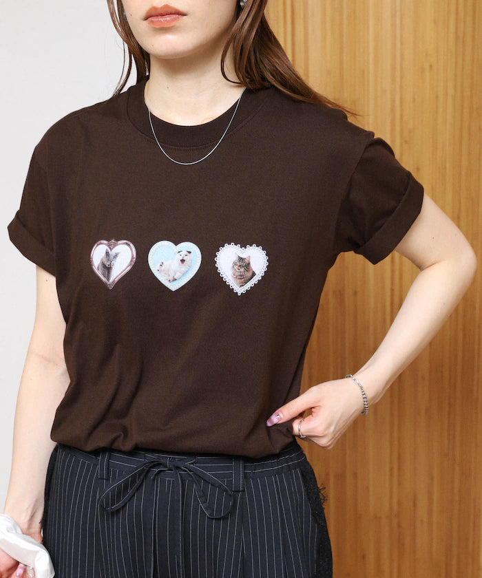 Organic Cotton Animal Heart Print T-Shirt