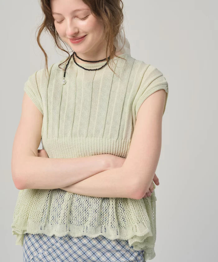 Japan Made Whole Garment Peplum Top