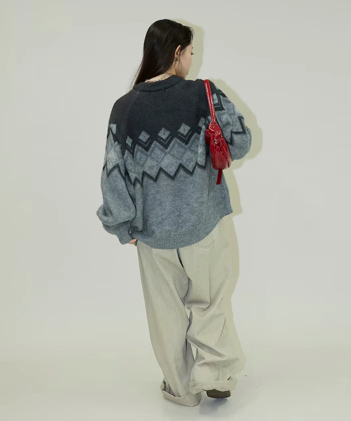 Jacquard Mohair Touch Knit Pullover Limited Edition