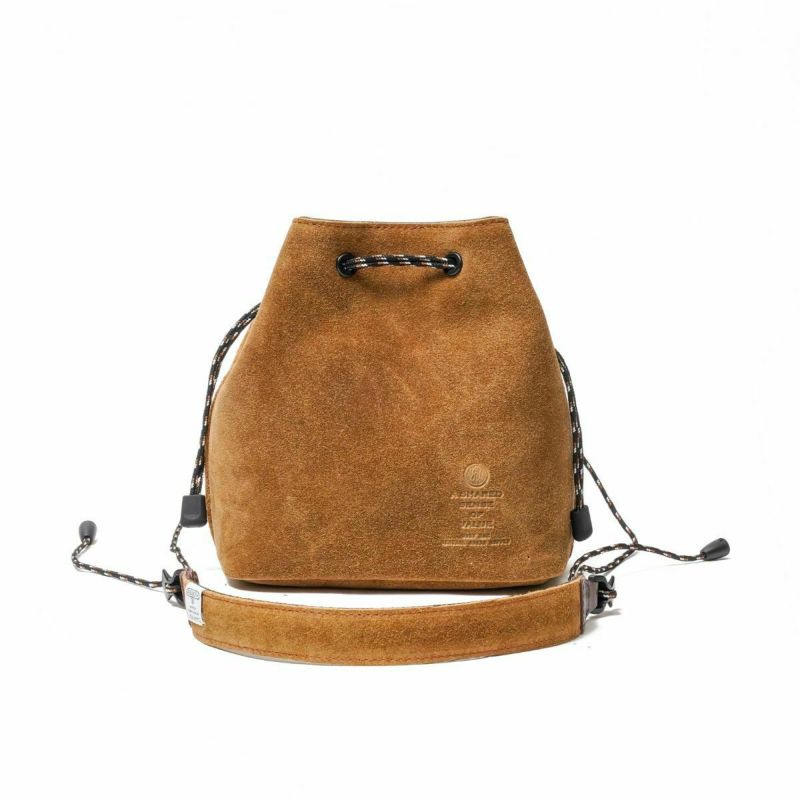 WATER PROOF SUEDE MINI DROW STRING SHOULDER/CAMEL