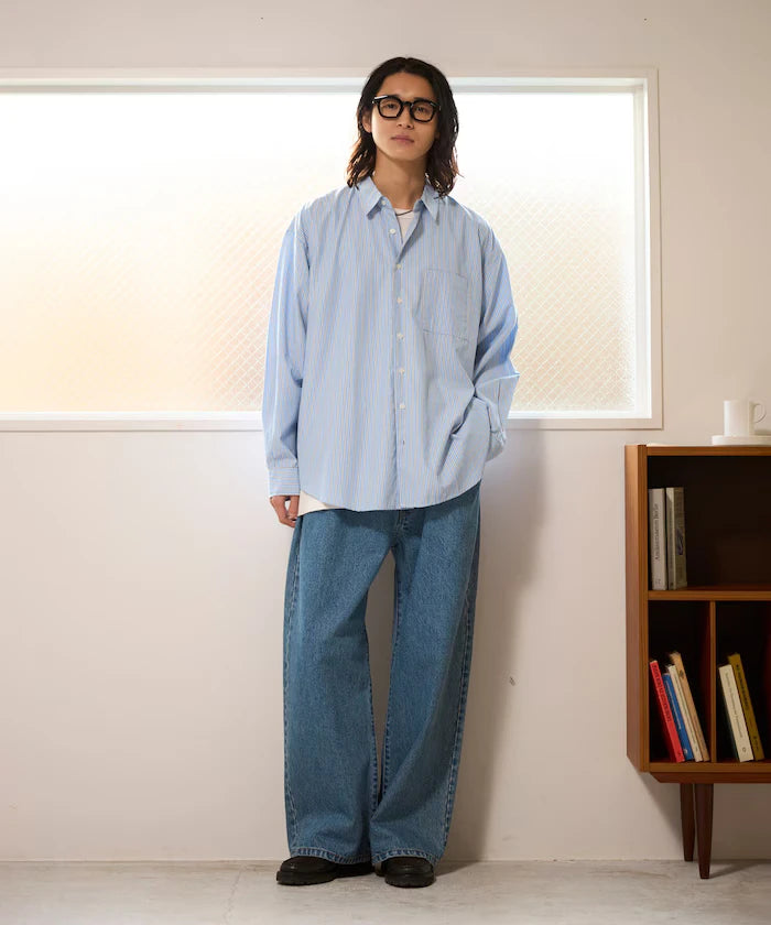 <New Color Added> Relaxed Fit Broad Shirt / Regular Collar / Long Sleeve