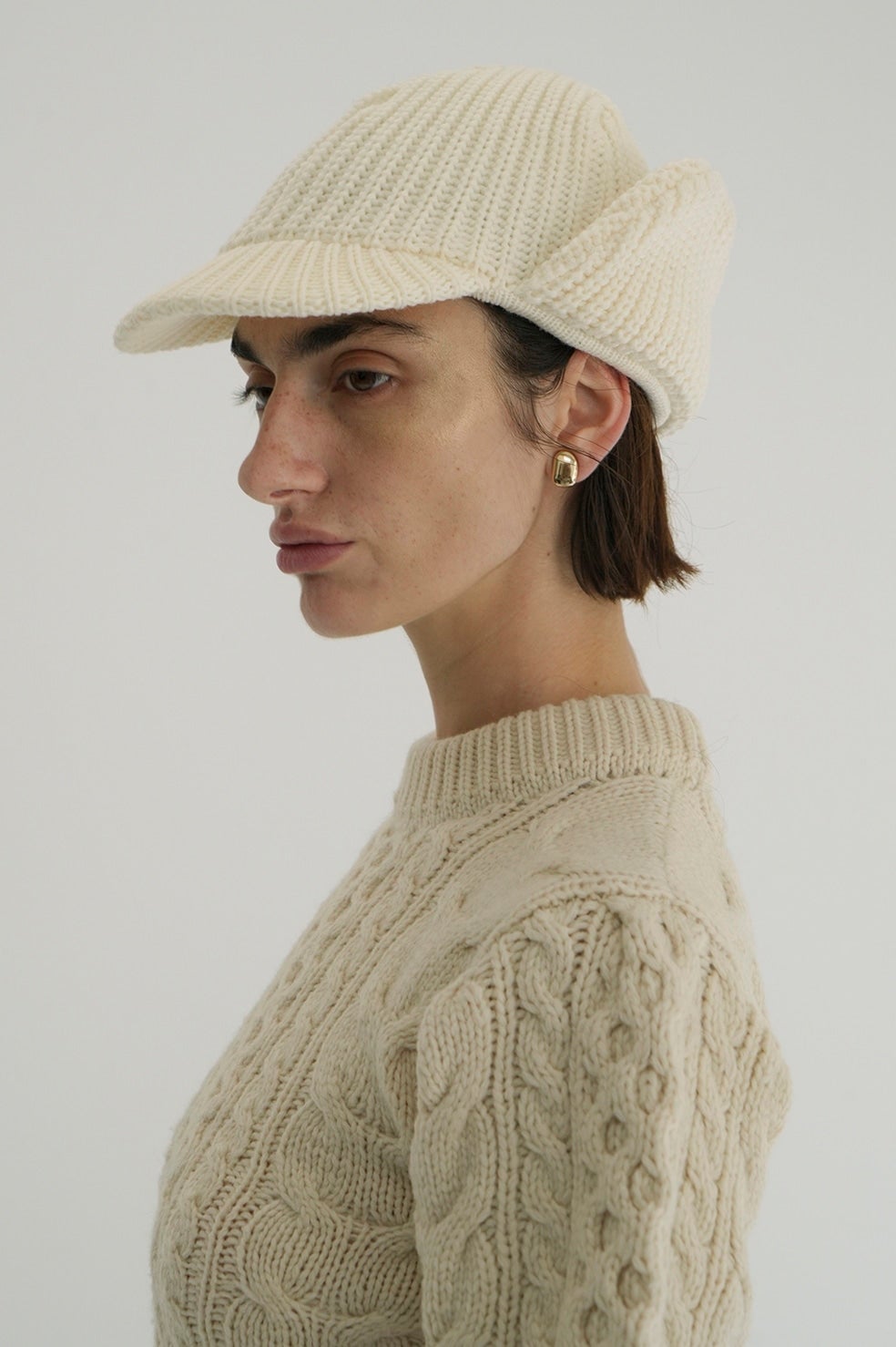 KIJIMA TAKAYUKI &times;CLANE WOOL KNIT EAR CAP
