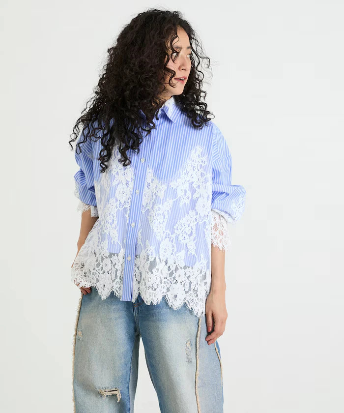 Lace Docking Stripe Shirt