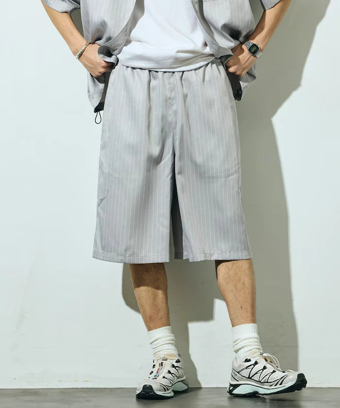Stripe Easy Wide Shorts / Compatible with Setup