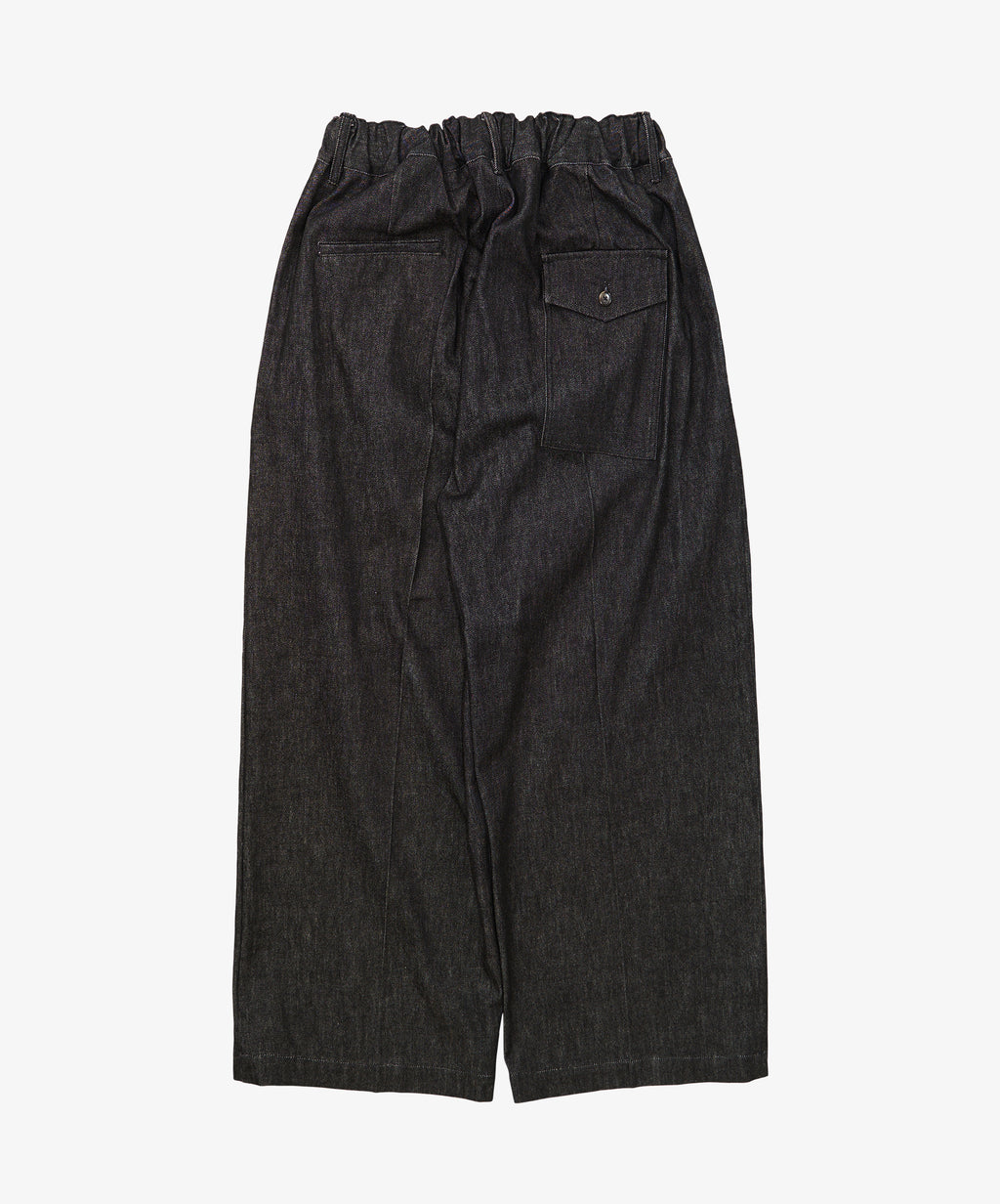 hakama pants black denim one wash