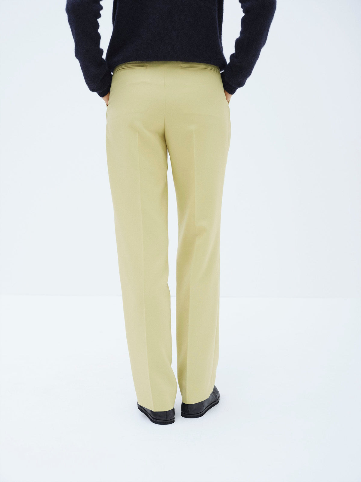 TENSE WOOL DOUBLE CLOTH SLACKS
