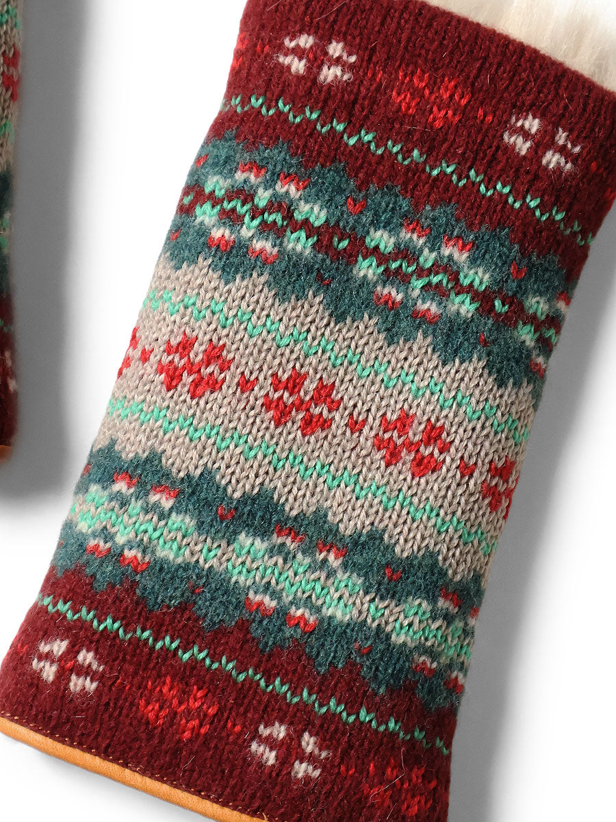 Leather x Fair Isle Gloves