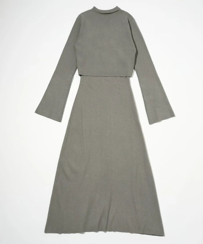 Functional Fabric Silk Blend Knit Ensemble Dress / Anti-Pill / Machine Washable