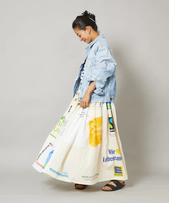 Vintage European Eco Bag Remake Skirt