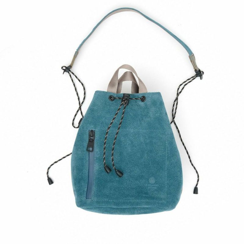 WATER PROOF SUEDE DRAWSTRING BAG/TURQUOISE