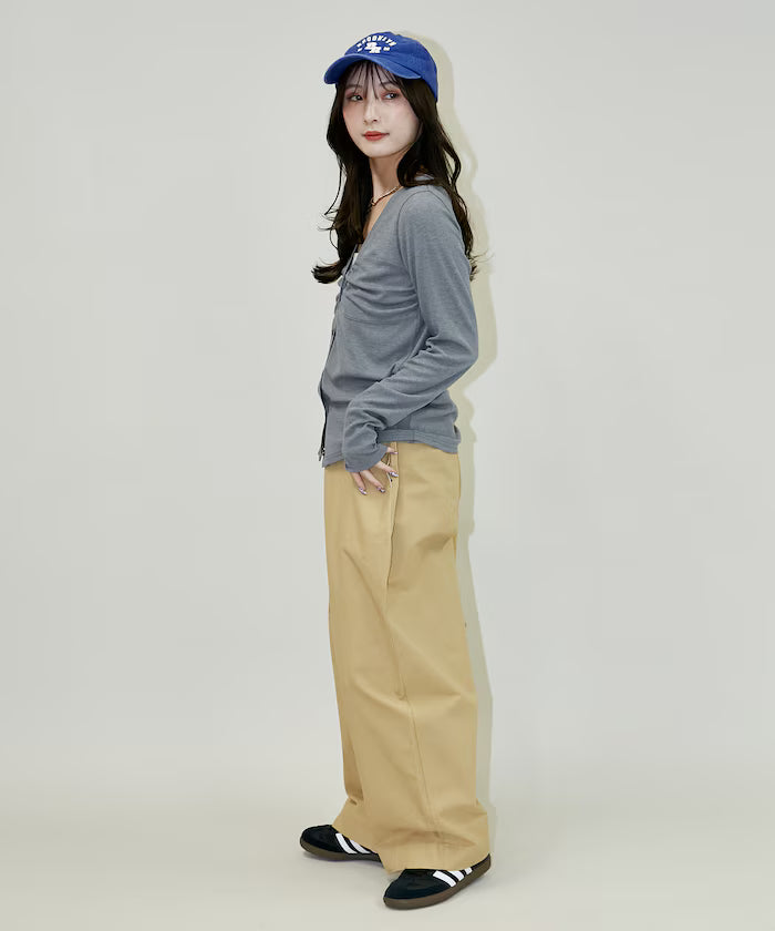 Layered-style V-neck cardigan limited edition