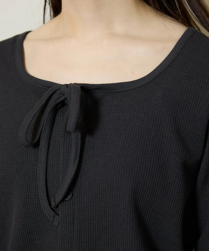 Mini Waffle Ribbon Cardigan