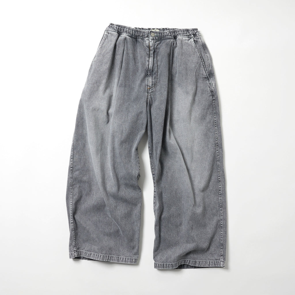 Recycled Waste Suvin Cotton Yarn 10oz. Jelt Denim Easy Wode Pants Bleach Washed