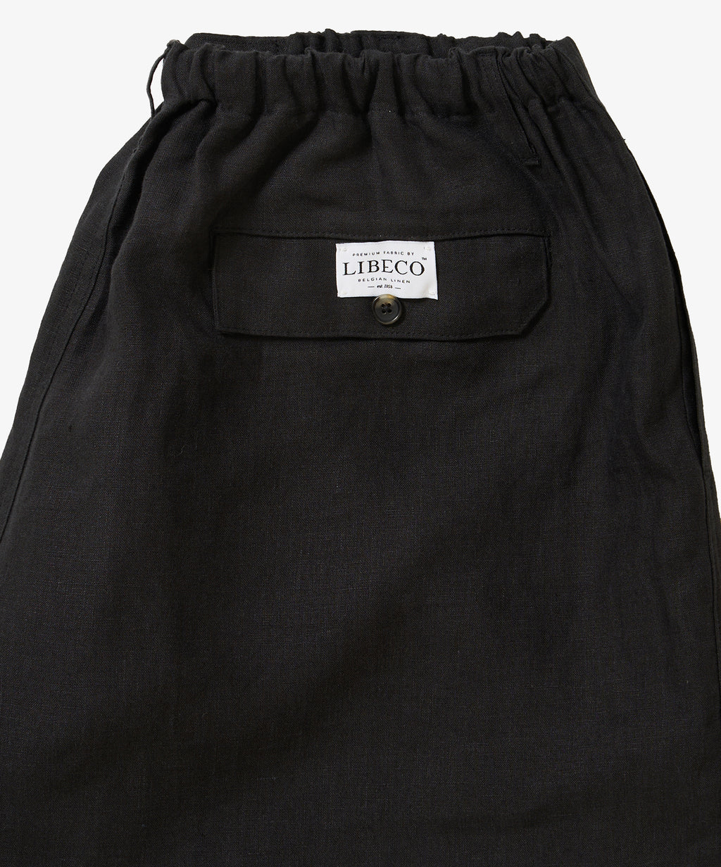 circular fatigue short pants linen black