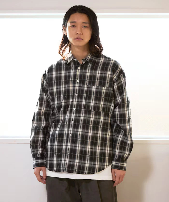 Big Silhouette Ombre Check Shirt / Long Sleeve