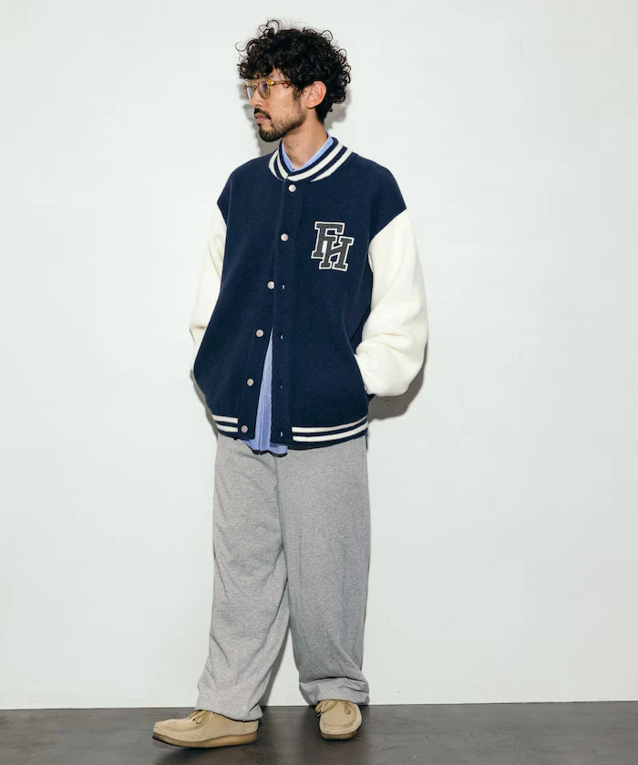 Relaxed Fit Logo Knit Varsity Jacket