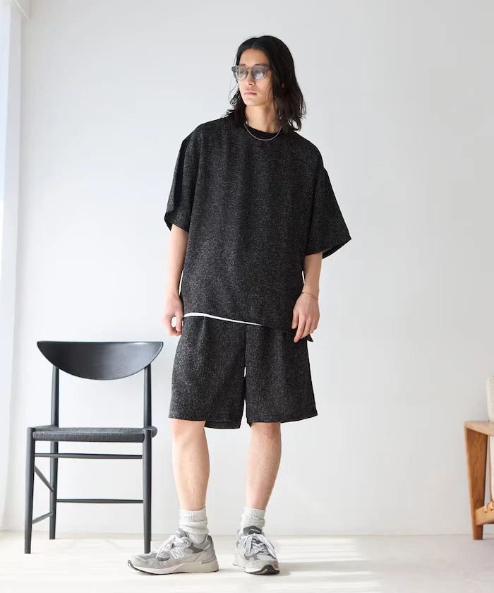 Dry Touch Summer Tweed Short Sleeve Crew Neck
