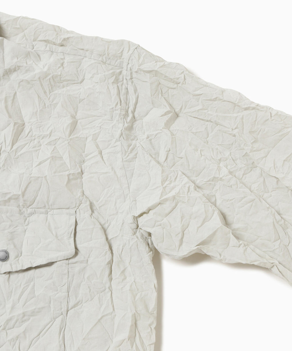 washer pleated open LS shirt (M)