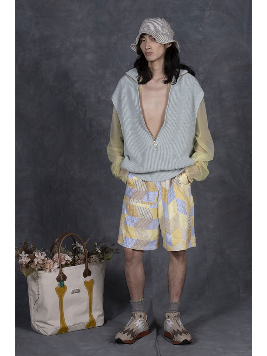 YABANE Quilt Patchwork Easy Short Pants