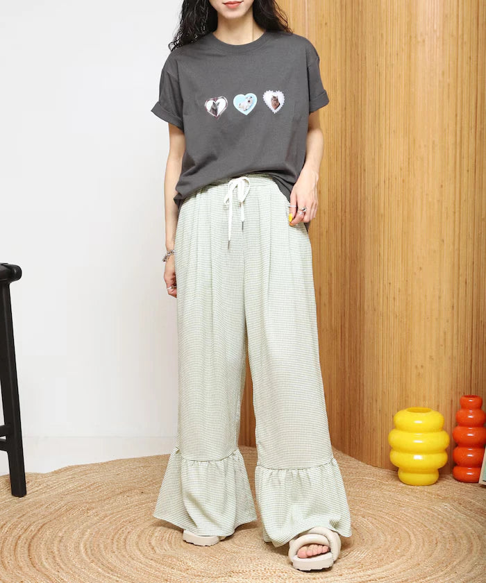 Wide Silhouette Tiered Check Easy Pants [Limited Edition]