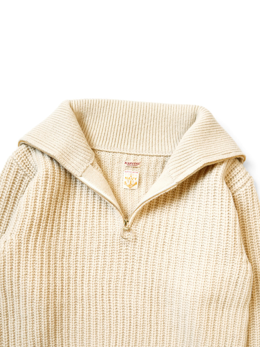 3G Wool Ribbed ZIP UP Pullover
