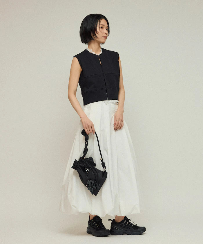 Organic Cotton Lace Sweat Vest / Lined Sweat