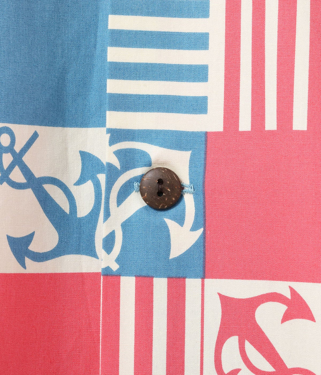 COTTON BROAD OPEN SHIRT “ANCHOR SQUARES”