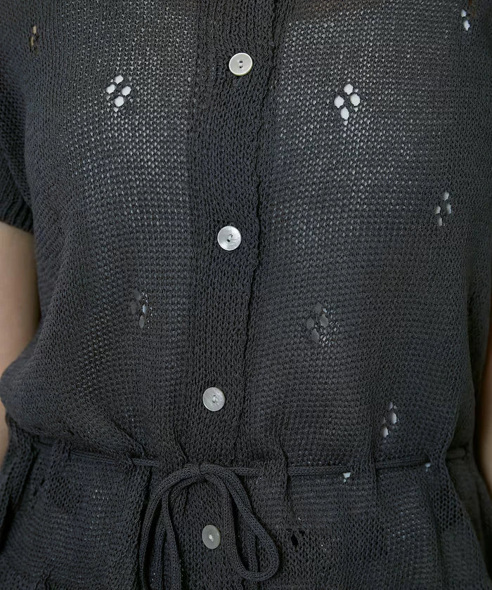 Linen Touch Eyelet Knit Cardigan Limited Edition