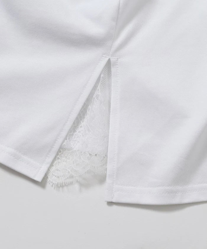 Lace Docking Draped Neck Top 【Limited Edition】