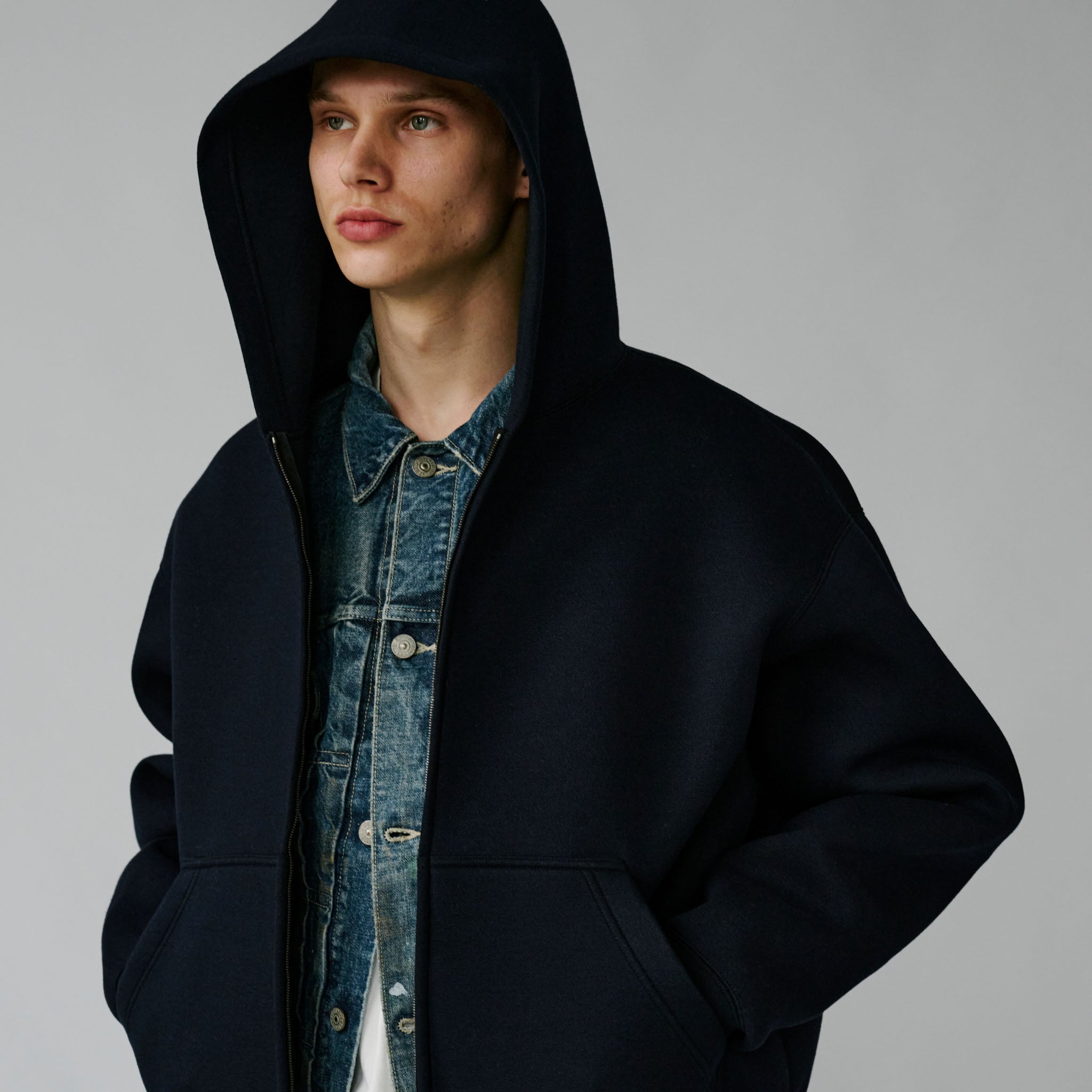 GL15737 / CARDBOARD KNIT ZIP PARKA