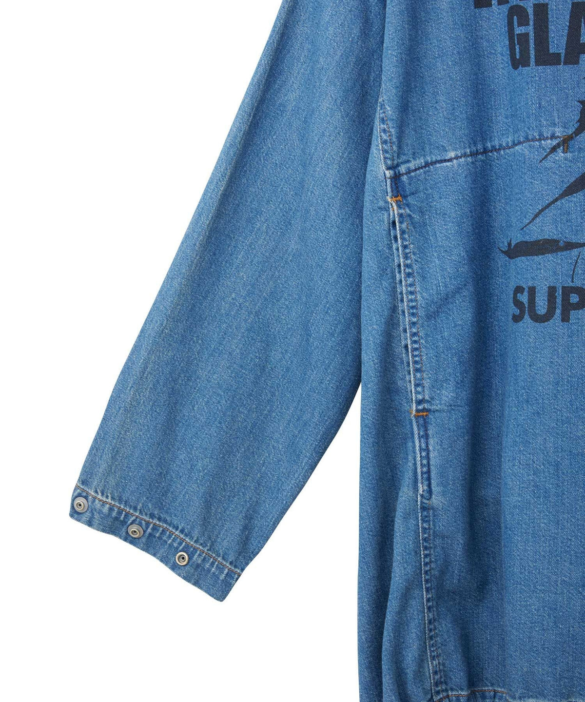 FUZZY BEAT Hooded Denim Pullover