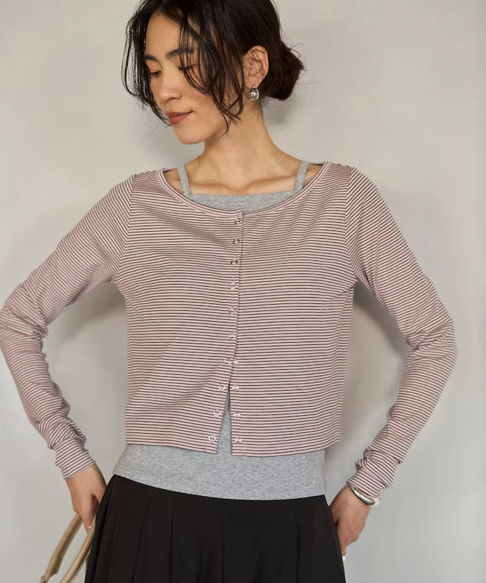 [February 12, 12:00 Release] Layered Set Top / Striped Cardigan & Camisole