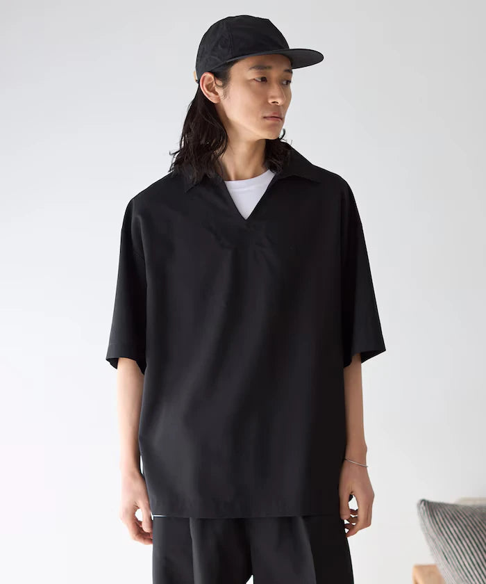 Functional Fabric Pullover Short Sleeve Shirt Set 3-piece Set / Washable / UV Cut / Quick Dry / Cool Touch