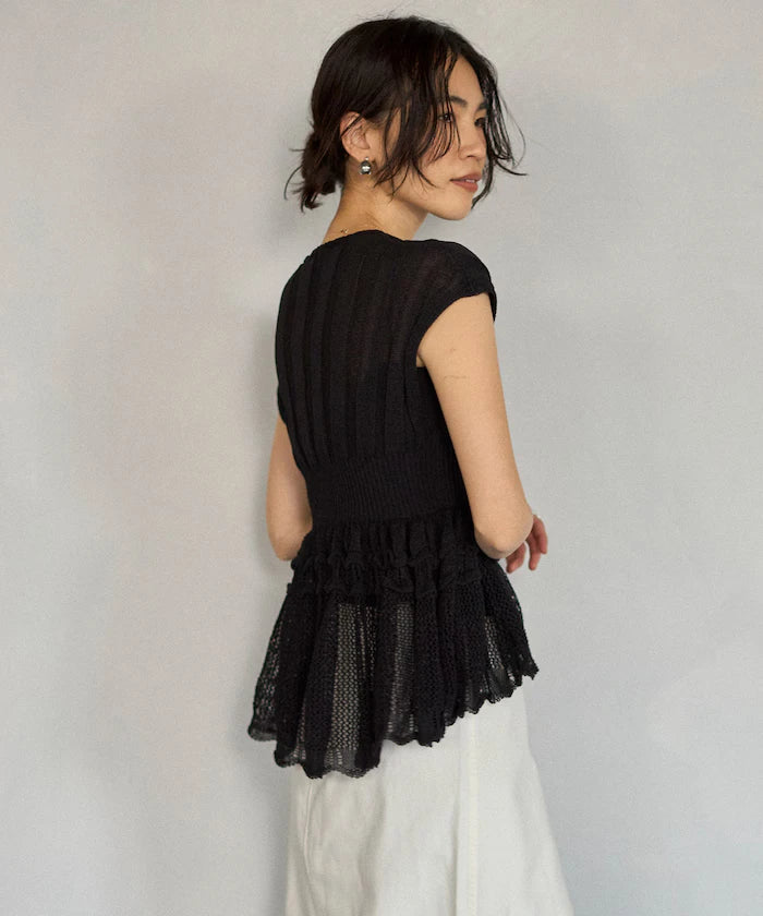 Japan Made Whole Garment Peplum Top