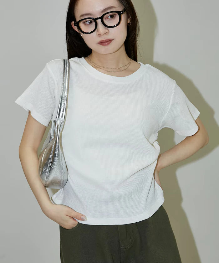 Light Waffle Waist Shirring T-Shirt Limited Edition