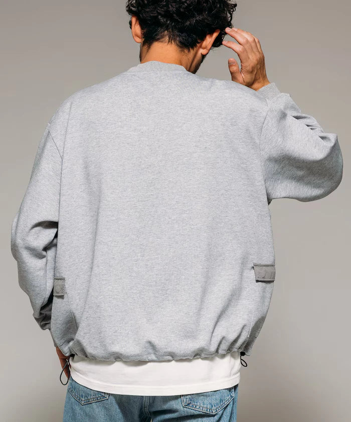 <New Color Added> Side Pocket Spindle Cardboard Crew Neck Sweatshirt