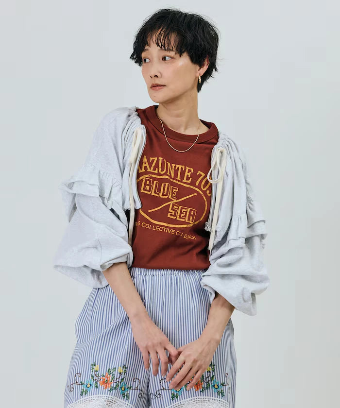Vintage-Like Used Essence Print T-Shirt
