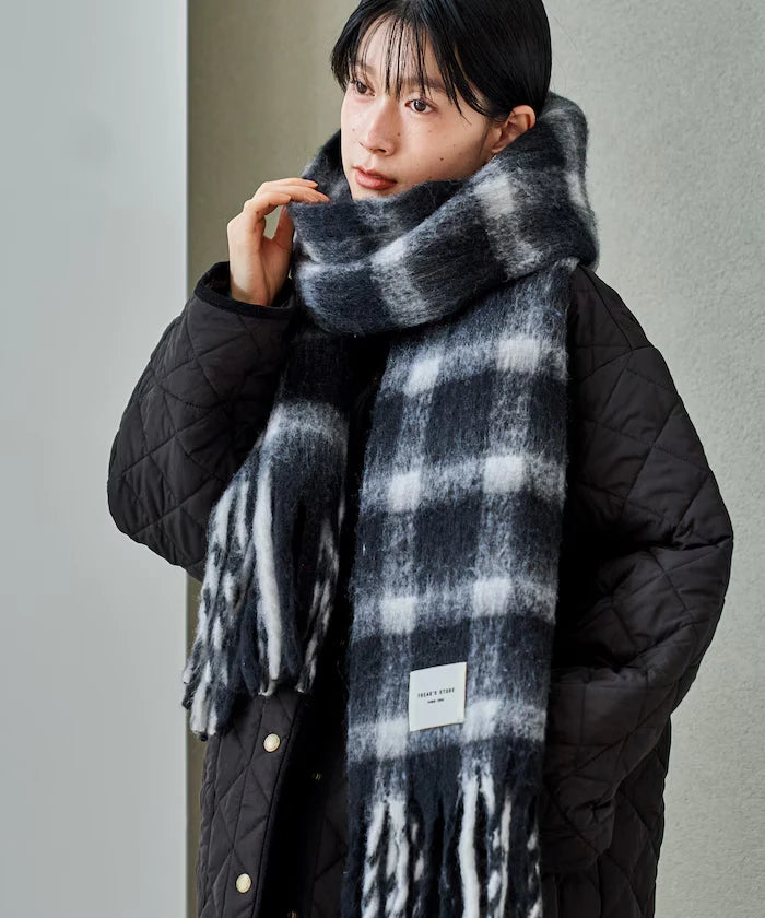 Cashmere Check Volume Scarf