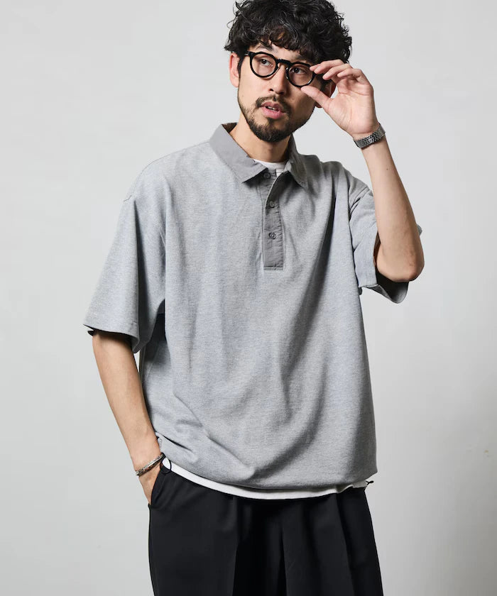 Big Silhouette Spindle Short Sleeve Tech Polo